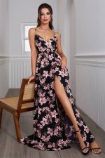 Robe Champêtre Fleurie Et Fendue