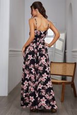 Robe Champêtre Fleurie Et Fendue