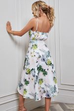 Robe Motifs Champêtre Ourlet Asymetrique