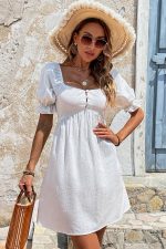 Robe Blanche Champêtre Année 50