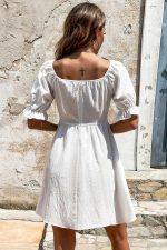 Robe Blanche Champêtre Année 50