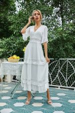 Robe Blanche Champêtre Dentelle