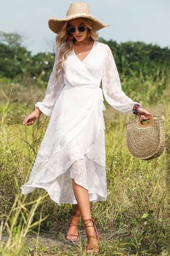 Robe Longue Blanche Champêtre Été