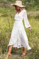 Robe Longue Blanche Champêtre Été