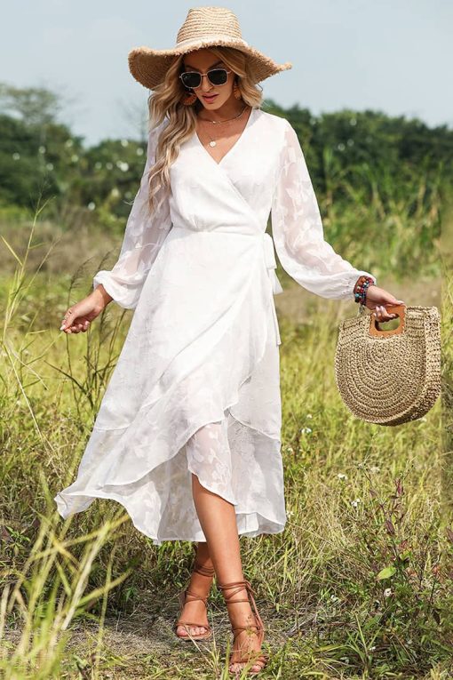 Robe Longue Blanche Champêtre Été