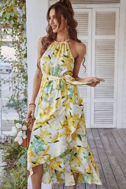 Robe Champêtre Coupe Asymetrique