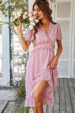 Robe Champêtre Col Fronce