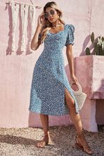 Robe Champêtre Chic Bleu Saphir