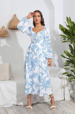 Robe Champêtre Longue Avec Manche