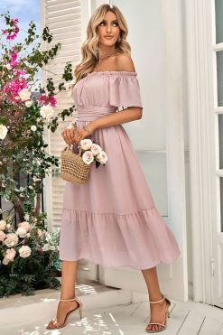 Robe Champêtre Longueur Mi-Mollet