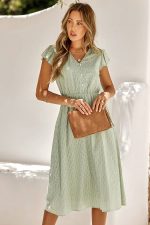 Robe Champêtre Mi-Longue Fluide