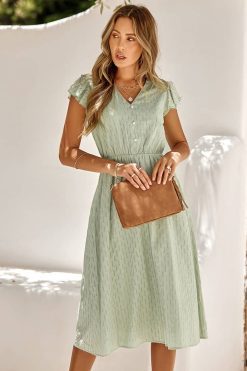 Robe Champêtre Mi-Longue Fluide