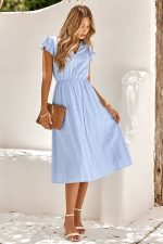 Robe Champêtre Mi-Longue Fluide