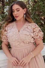 Robe Champêtre Rose Poudre Grande Taille