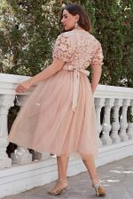 Robe Champêtre Rose Poudre Grande Taille