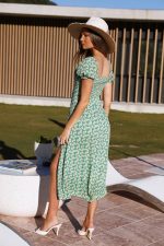 Robe Champêtre Verte Vintage