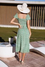 Robe Champêtre Verte Vintage