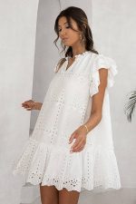 Robe Courte Broderie Champêtre