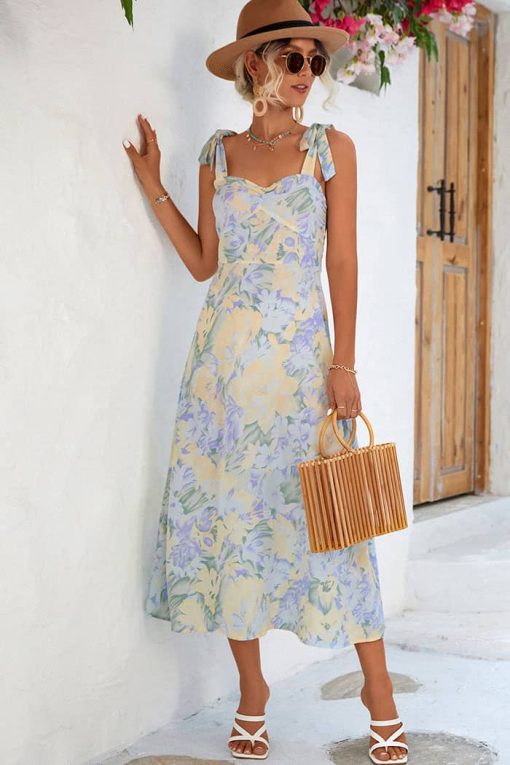 Robe Invite Mariage Champêtre Bleu Motif