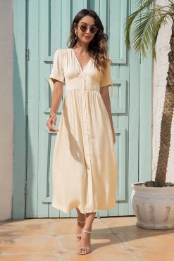 Robe Ivoire Champêtre Vintage