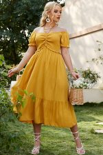 Robe Jaune Champêtre Grande Taille