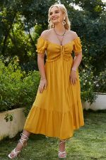 Robe Jaune Champêtre Grande Taille