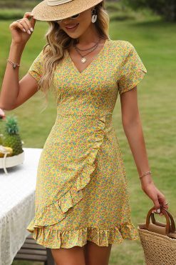 Robe Jaune Champêtre Mariage