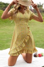 Robe Jaune Champêtre Mariage