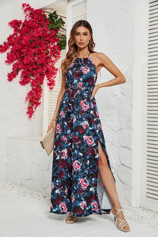 Robe Longue Champêtre Encolure Americaine