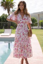 Robe Longue Champêtre Rose
