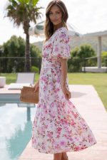 Robe Longue Champêtre Rose