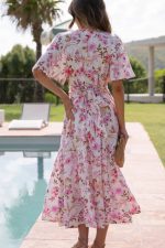 Robe Longue Champêtre Rose
