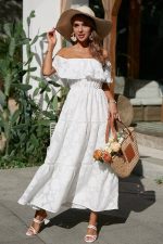 Robe Maxi Col Bateau Champêtre
