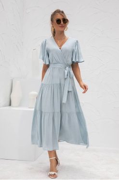 Robe Longue Champêtre Bleu