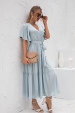 Robe Longue Champêtre Bleu