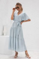Robe Longue Champêtre Bleu