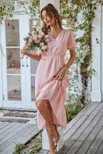 Robe Longue Unie Invitee Mariage Champêtre