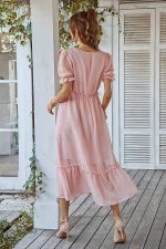 Robe Longue Unie Invitee Mariage Champêtre