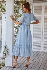 Robe Longue Unie Invitee Mariage Champêtre