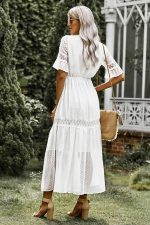 Robe Manche Dentelle Blanc Champêtre