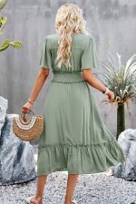 Robe Printaniere Champêtre Midi Fluide