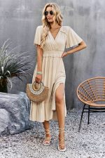 Robe Printaniere Champêtre Midi Fluide