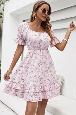 Robe Rose Pale Style Vintage Champêtre